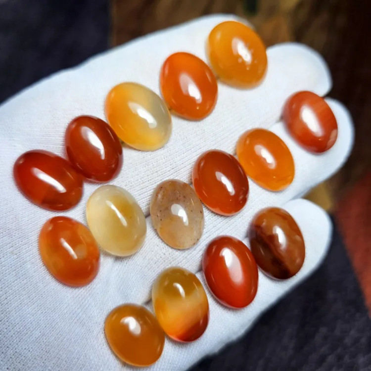 پک ۱۵ عددی سنگ عقیق کارنلین معدنی کد G81000