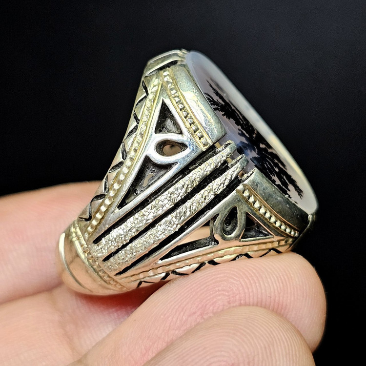 انگشتر مردانه نقره دست ساز