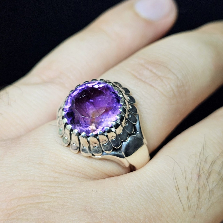 انگشتر مردانه آمیتیست