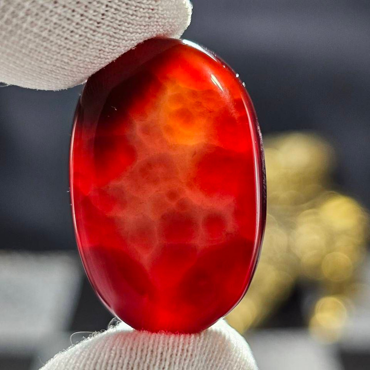 نگین سنگ عقیق معدنی خراسانی طرح خاص کد 35205