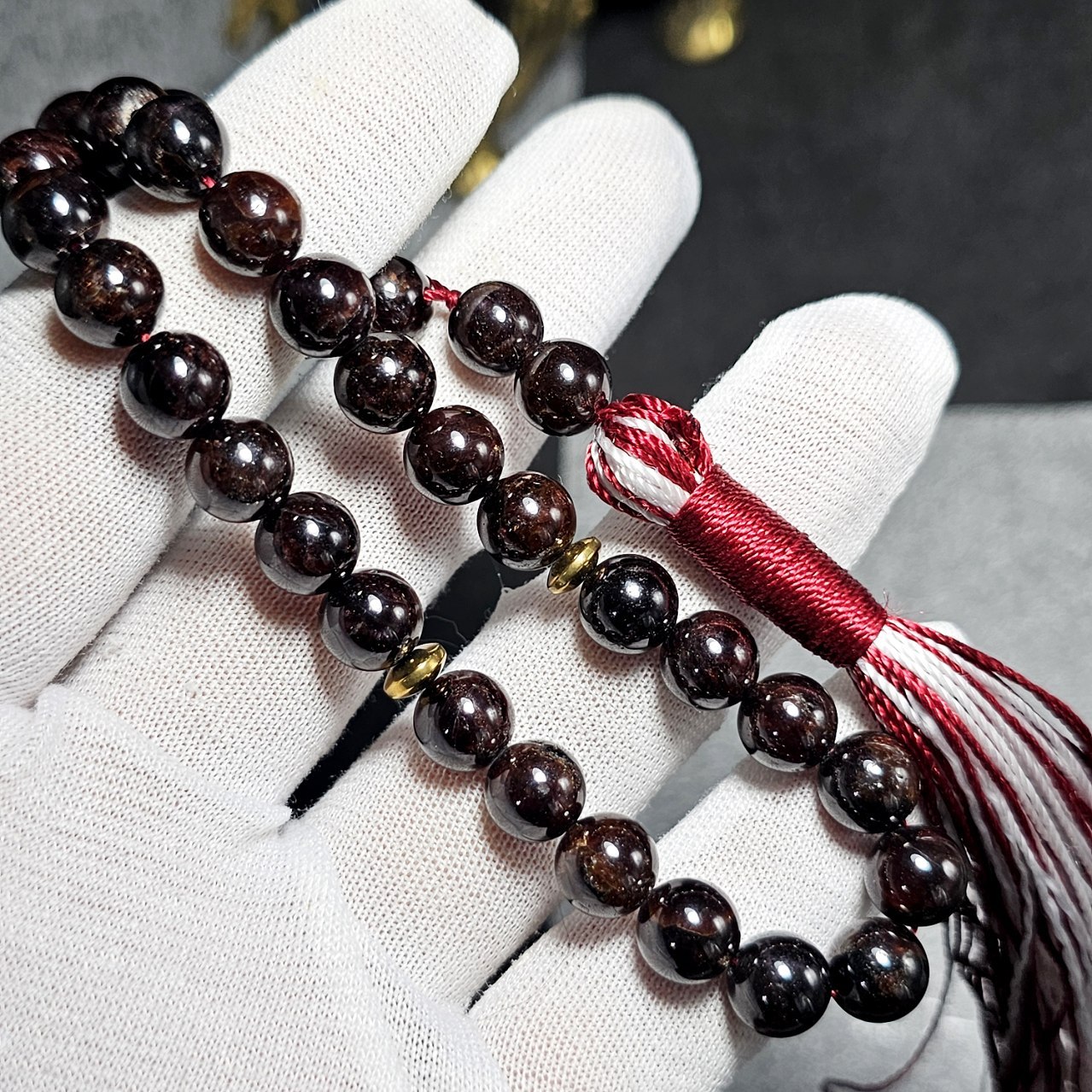 تسبیح ۳۳ دانه گارنت معدنی کد  36364