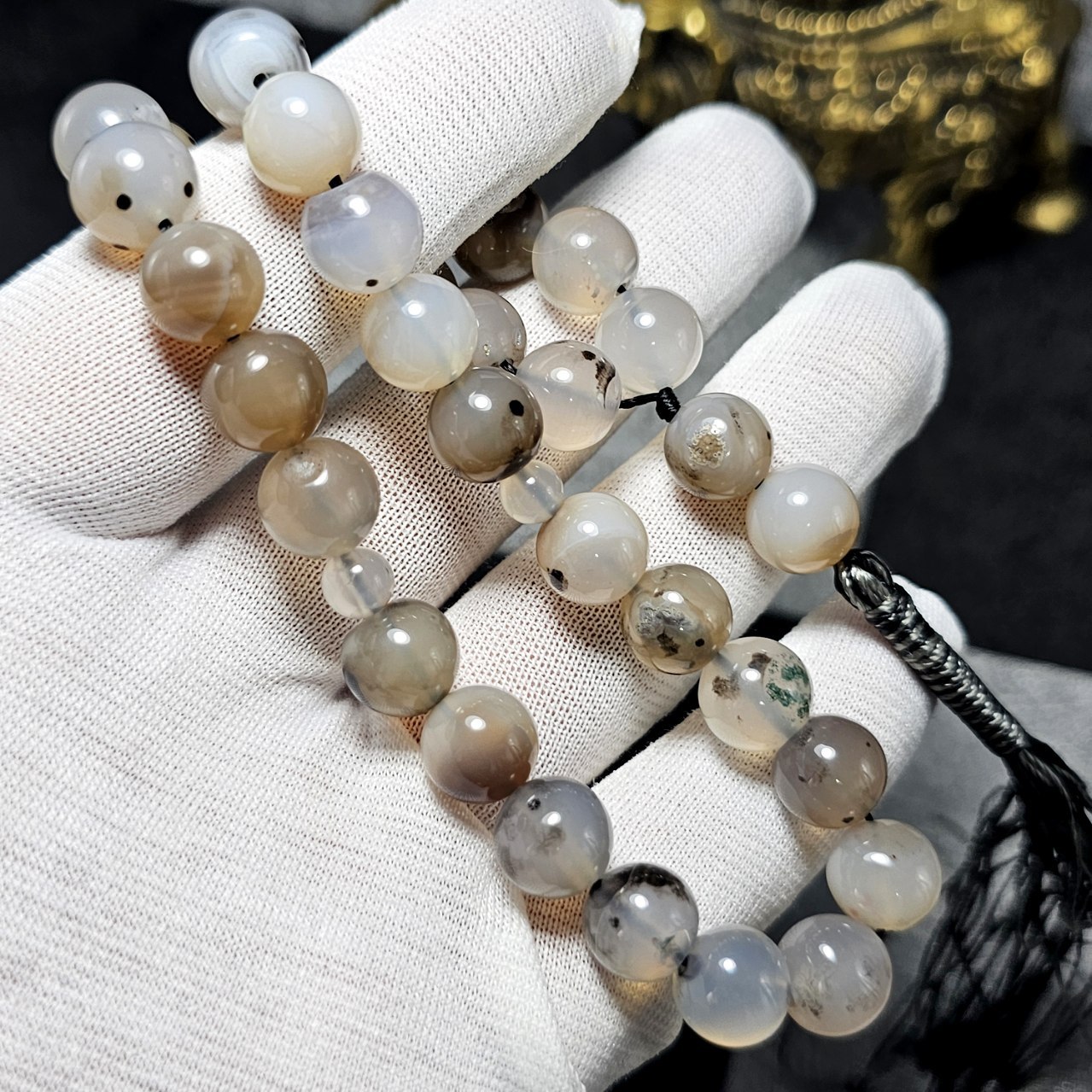 تسبیح ۳۳ دانه عقیق کبود معدنی کد 35643