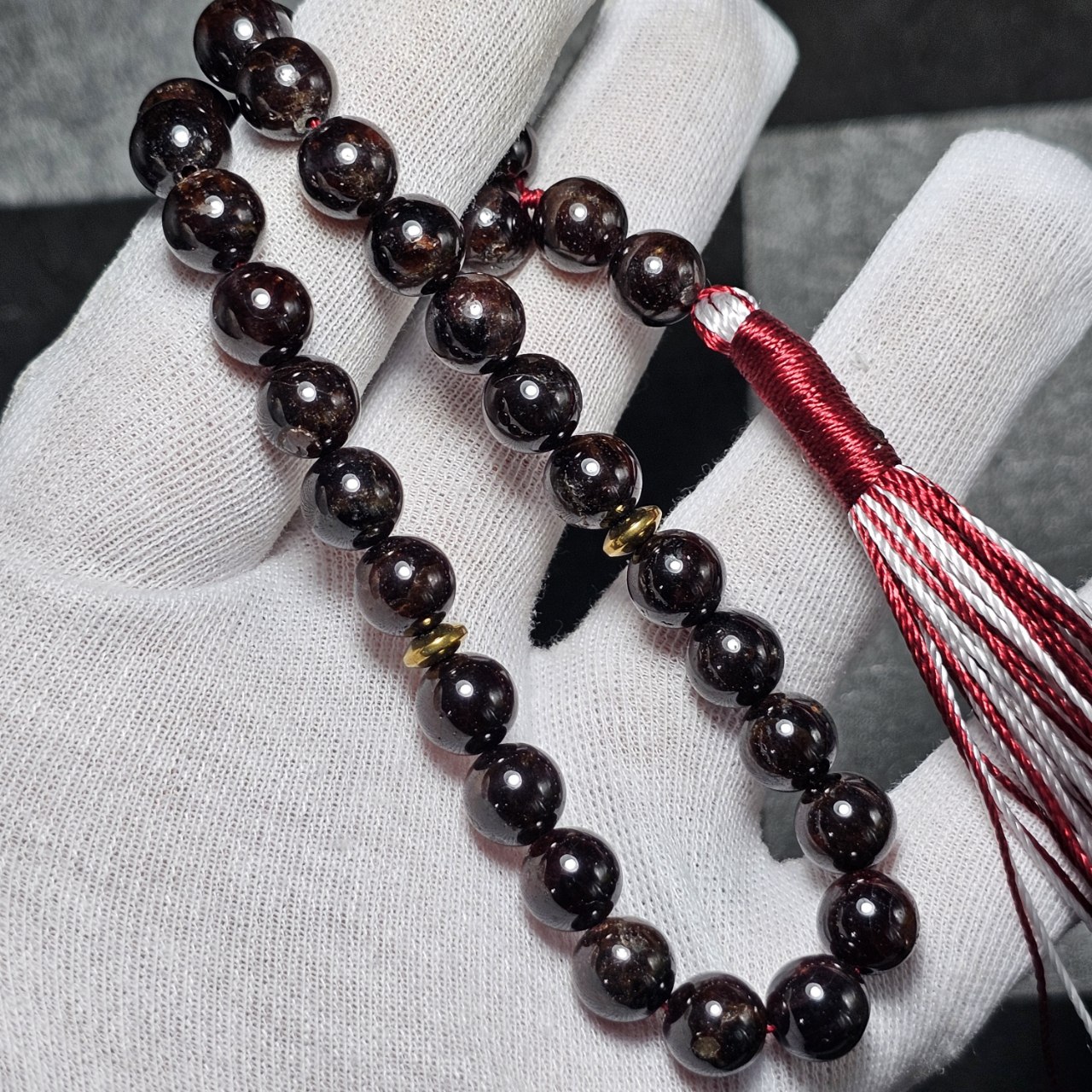 تسبیح ۳۳ دانه گارنت معدنی کد  36718