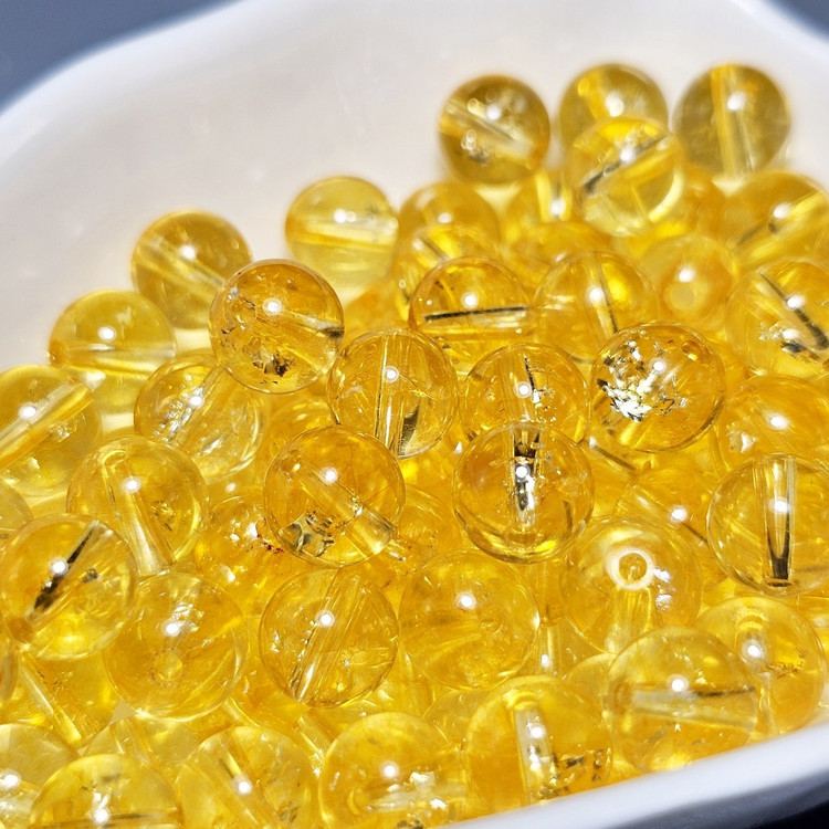 مهره سنگ سیترین طلایی معدنی کد G81155