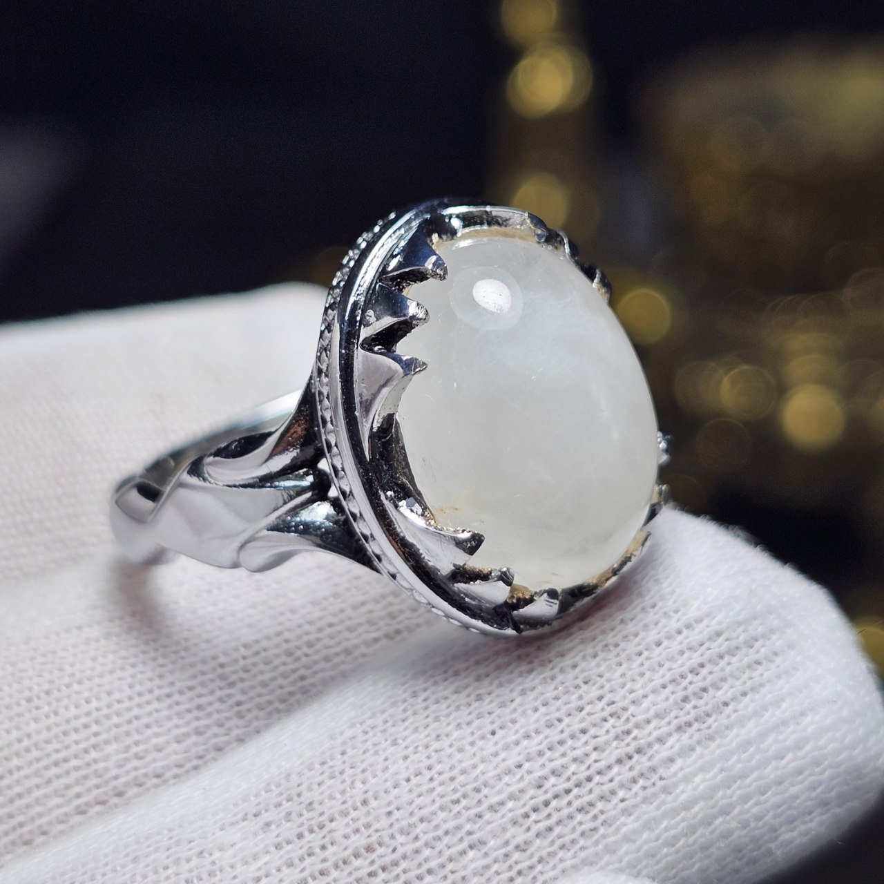 انگشتر نقره روس با سنگ طبیعی در معدنی نجف کد 37022