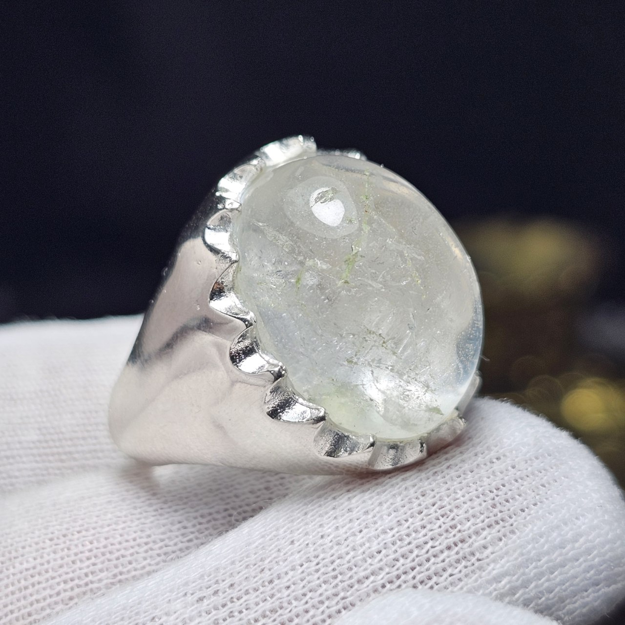 انگشتر نقره روس با سنگ طبیعی در معدنی اصل نجف کد 37035