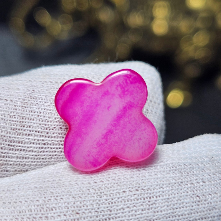 نگین سنگ عقیق صورتی معدنی طرح خاص کد S3685