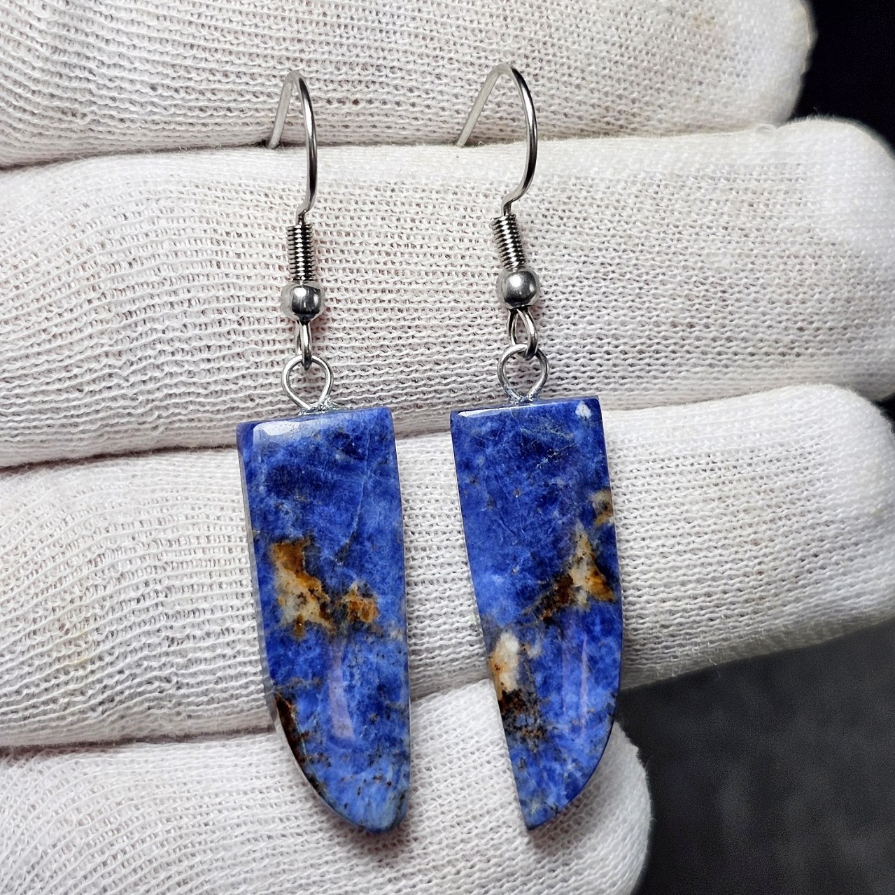 گوشواره سنگ طبیعی سودالیت معدنی کد 36706