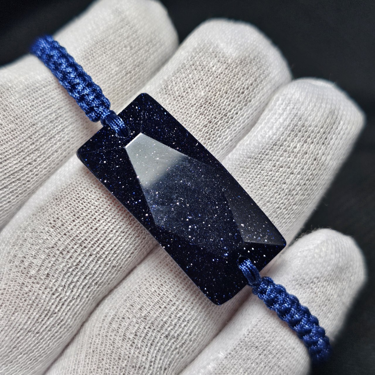 دستبند سنگ دلربای سرمه ای ▫️کد  37471