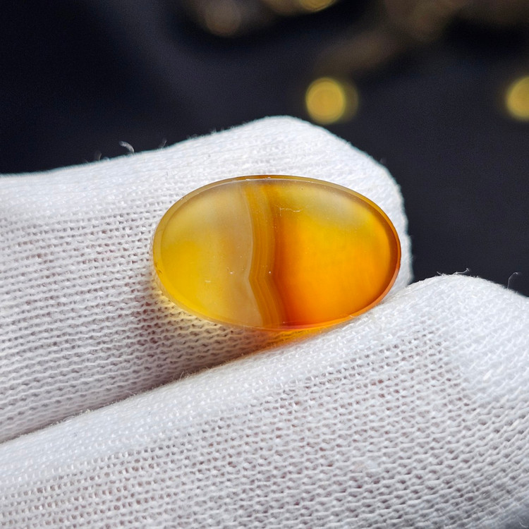 نگین سنگ عقیق عسلی معدنی کد 37733