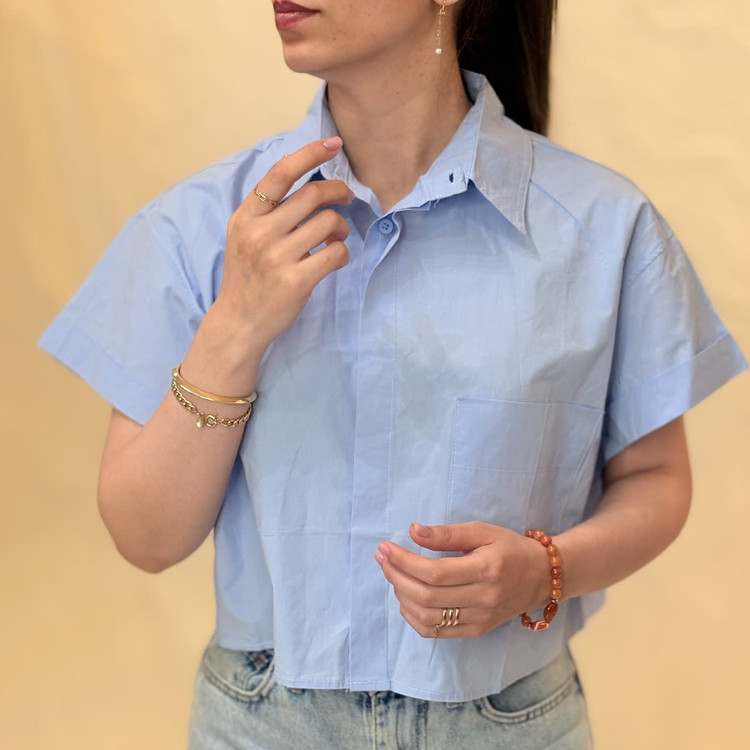 شومیز کراپ زنانه ساده کد M1196