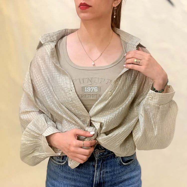 شومیز زنانه همراه کراپ تاپ️ کد M1202