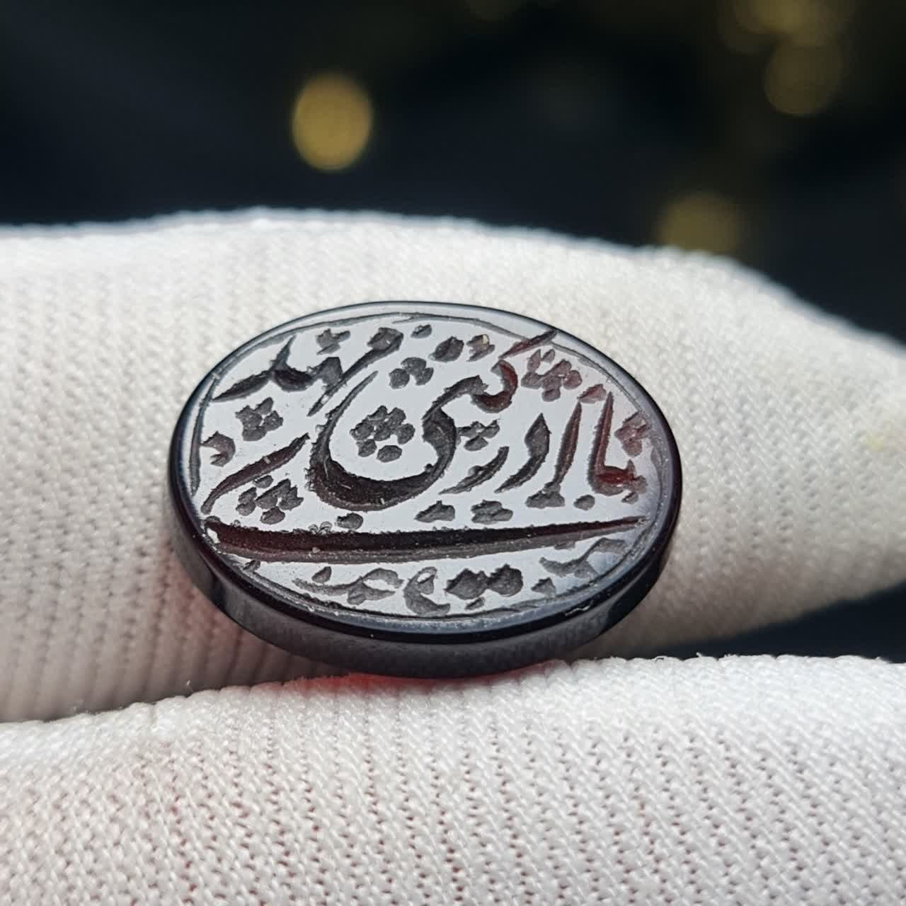 نگین سنگ عقیق جگری معدنی خط دست کد  38869