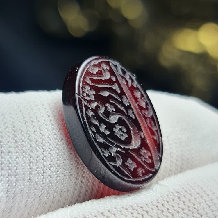 نگین سنگ عقیق جگری معدنی خط دست کد 38869