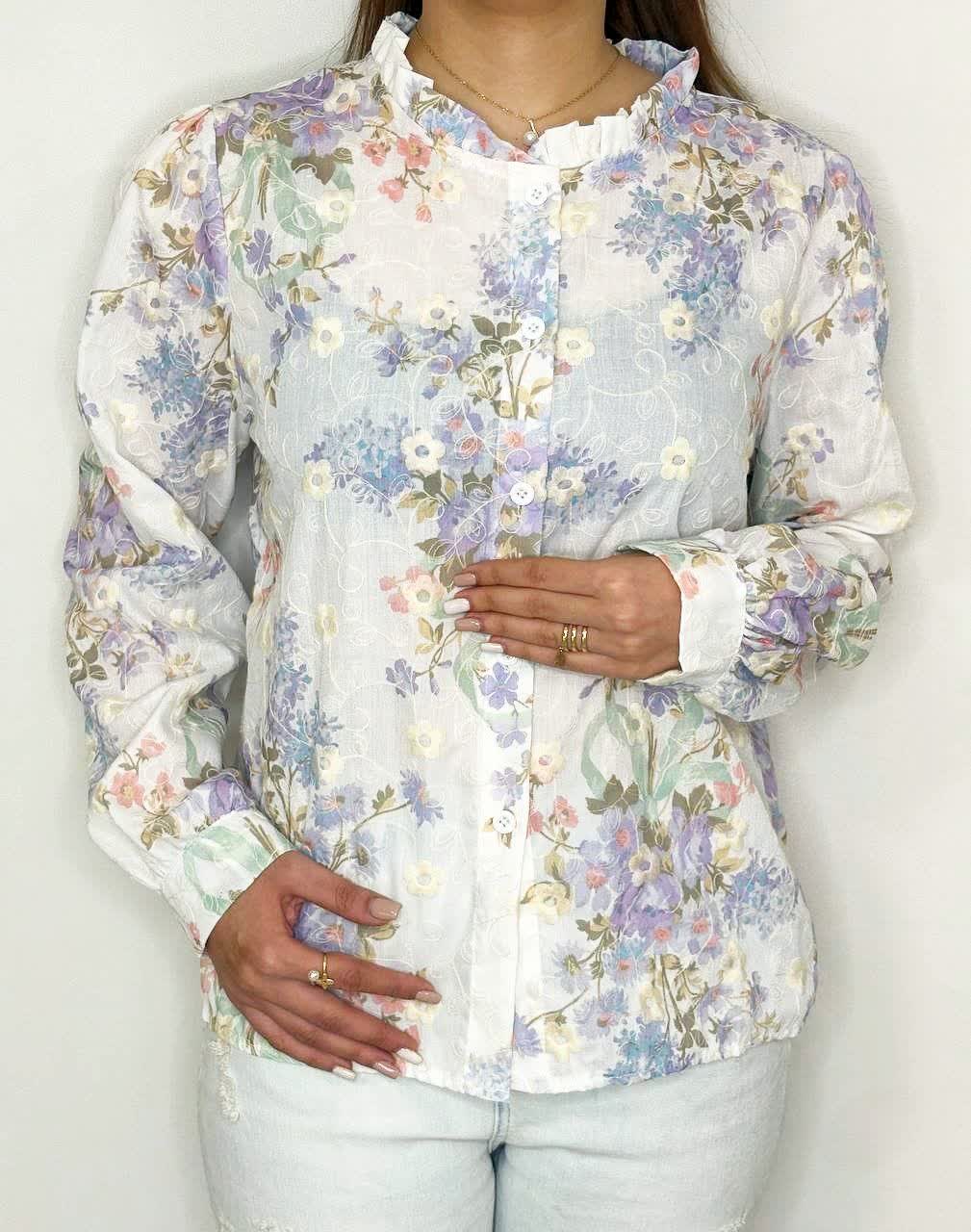 شومیز زنانه جلو باز کد M1129