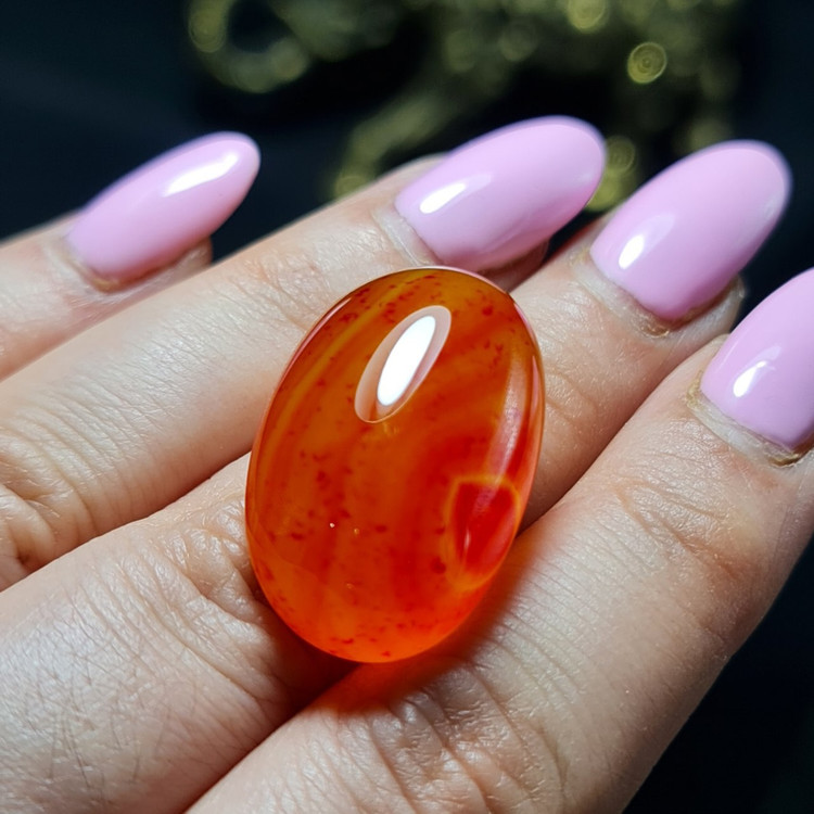 نگین سنگ عقیق آبنباتی معدنی کد T2257