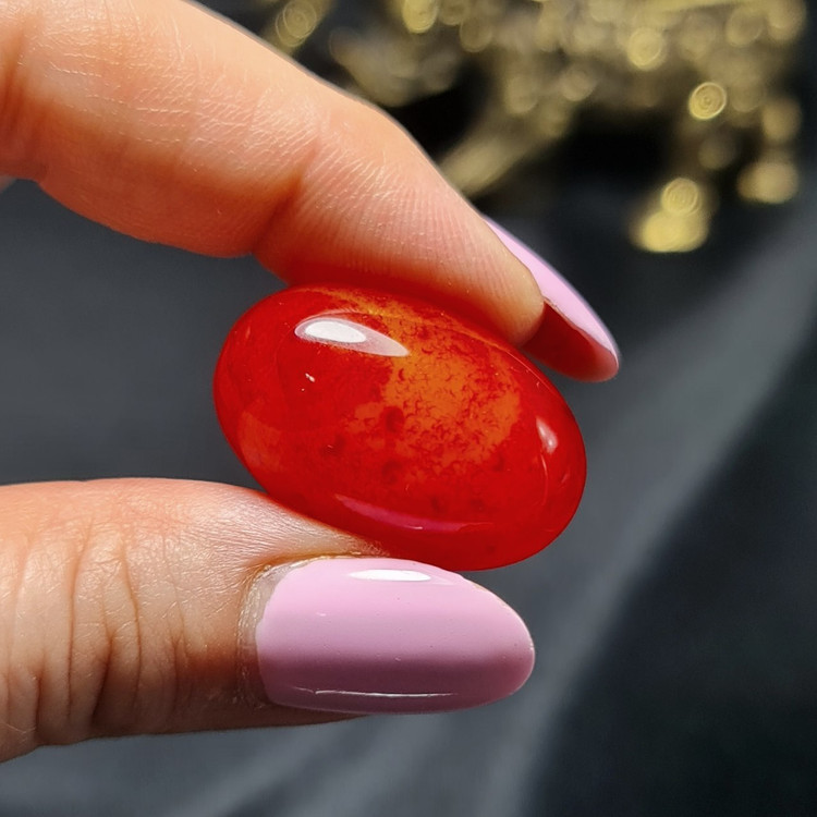 نگین سنگ عقیق آبنباتی معدنی کد T2259