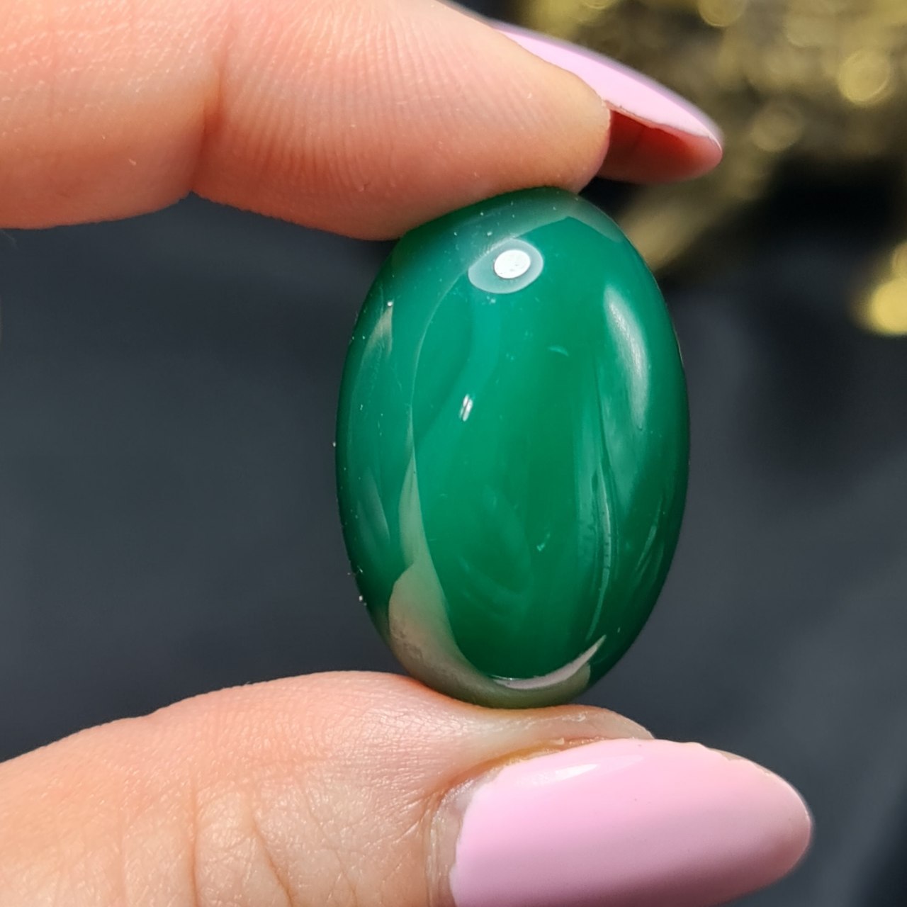 نگین سنگ عقیق سبز معدنی  کد  T2266