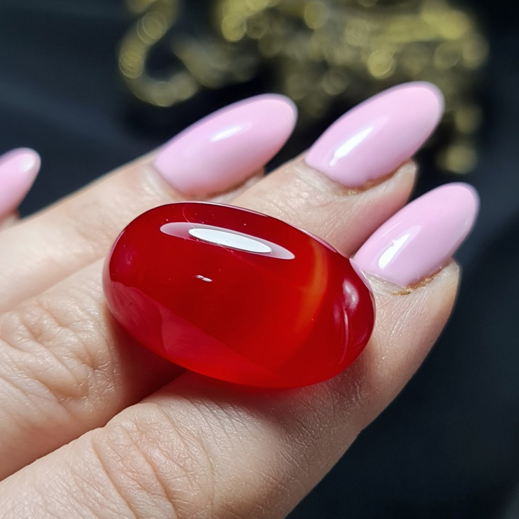 نگین سنگ عقیق سرخ آبنباتی معدنی کد T2271
