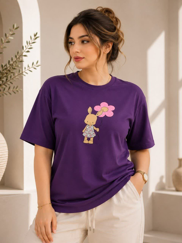 تیشرت زنانه طرح خرگوش کد VS142