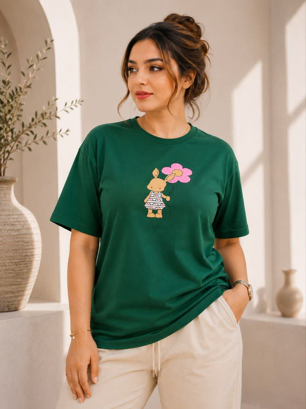 تیشرت زنانه طرح خرگوش کد VS142