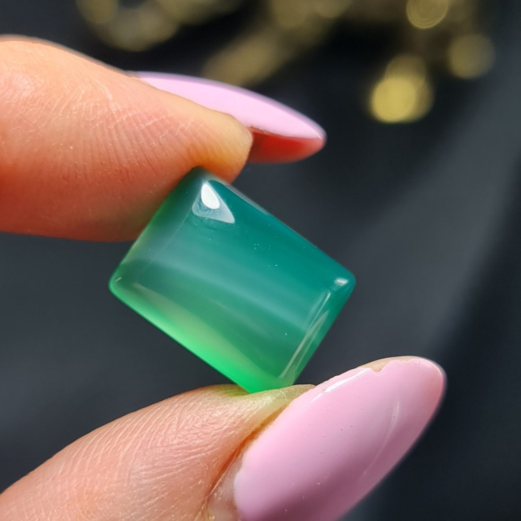 نگین سنگ عقیق سبز آبدار معدنی کد T2275