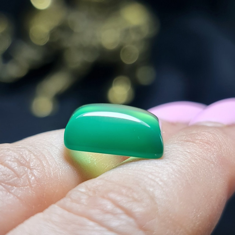 نگین سنگ عقیق سبز آبدار معدنی کد T2275