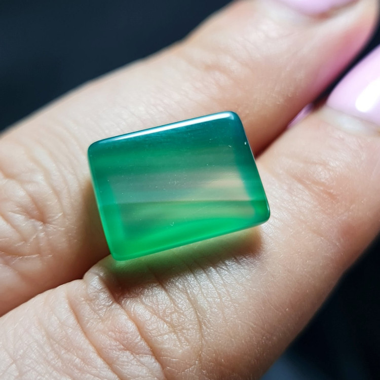 نگین سنگ عقیق سبز آبدار معدنی کد T2275