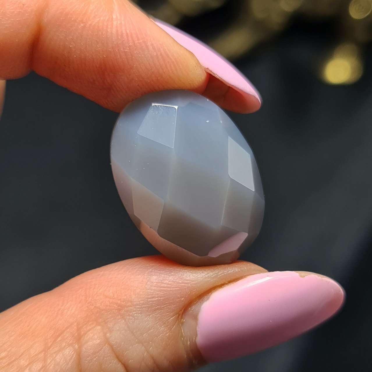 نگین سنگ عقیق کبود معدنی  تراش فست کد  T2279