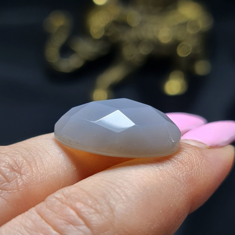 نگین سنگ عقیق کبود معدنی تراش فست کد T2279