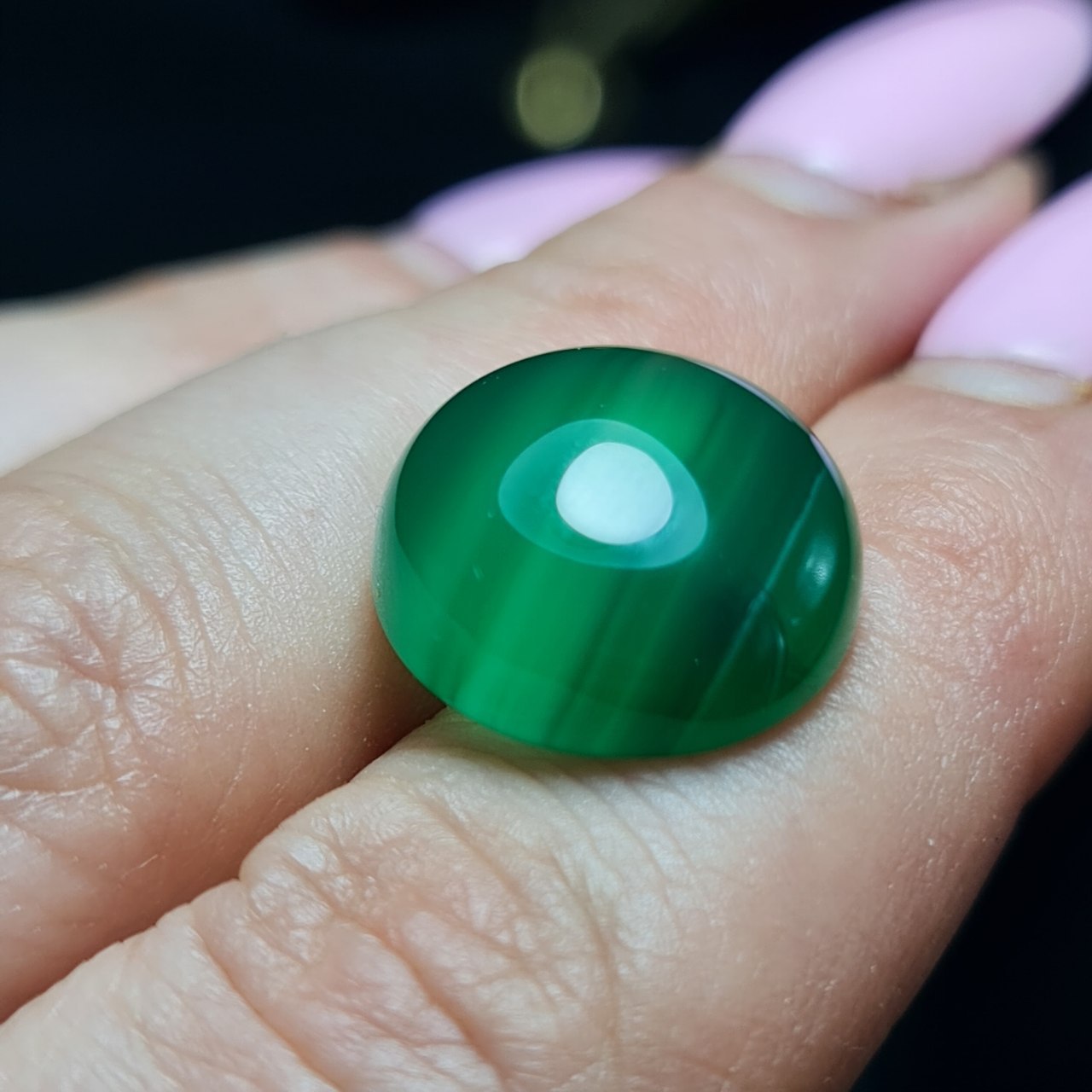 نگین سنگ عقیق سبز معدنی  کد  T2302