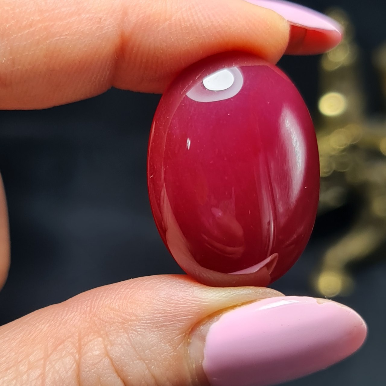 نگین درشت سنگ عقیق سرخابی معدنی کد  T2306