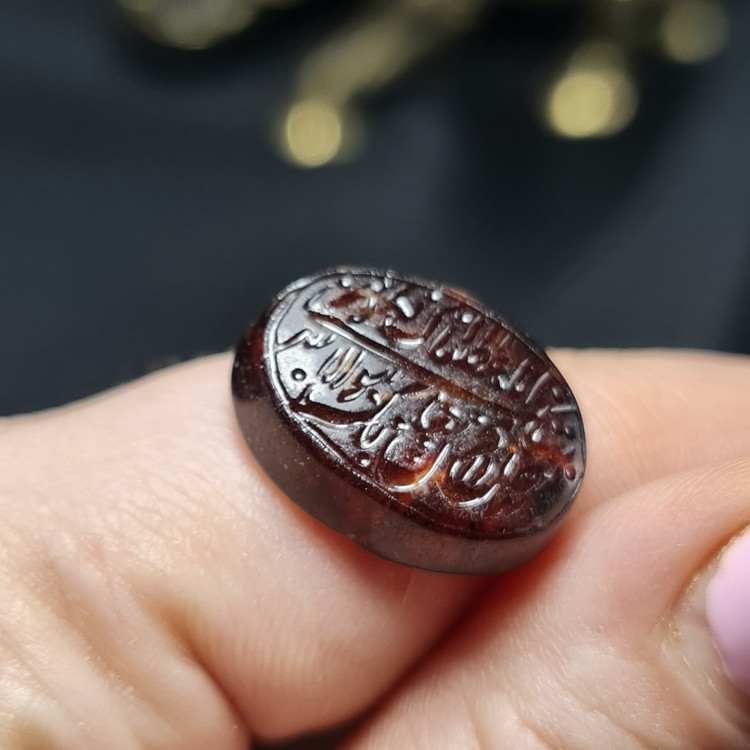 نگین سنگ عقیق معدنی خراسانی با خط دست کد T2309