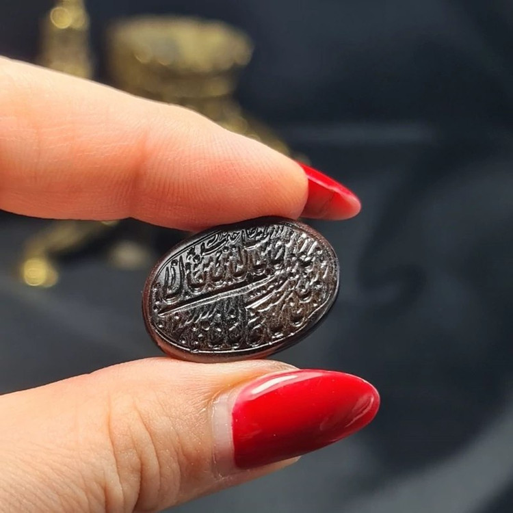 نگین سنگ عقیق شفت العبد معدنی خراسان خط دست کد T2346