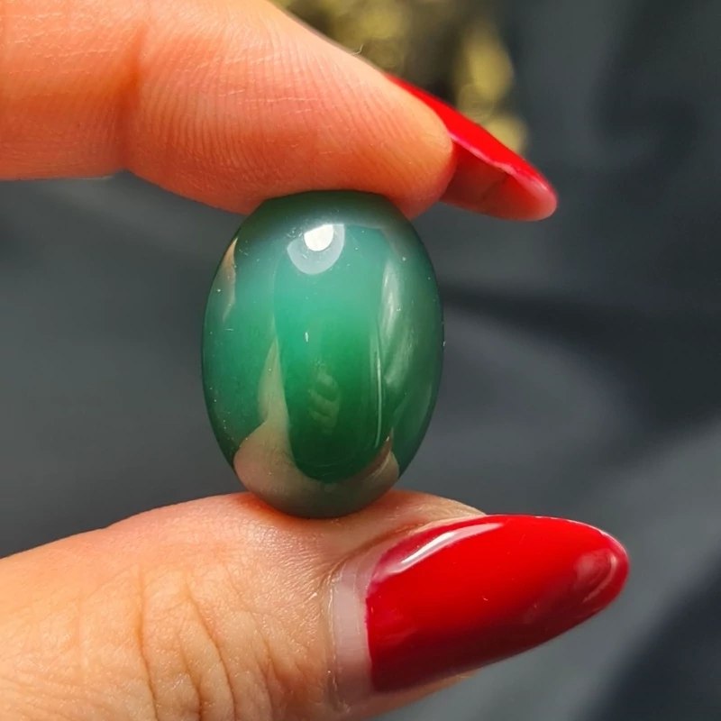 نگین سنگ عقیق سبز معدنی کد  T2347