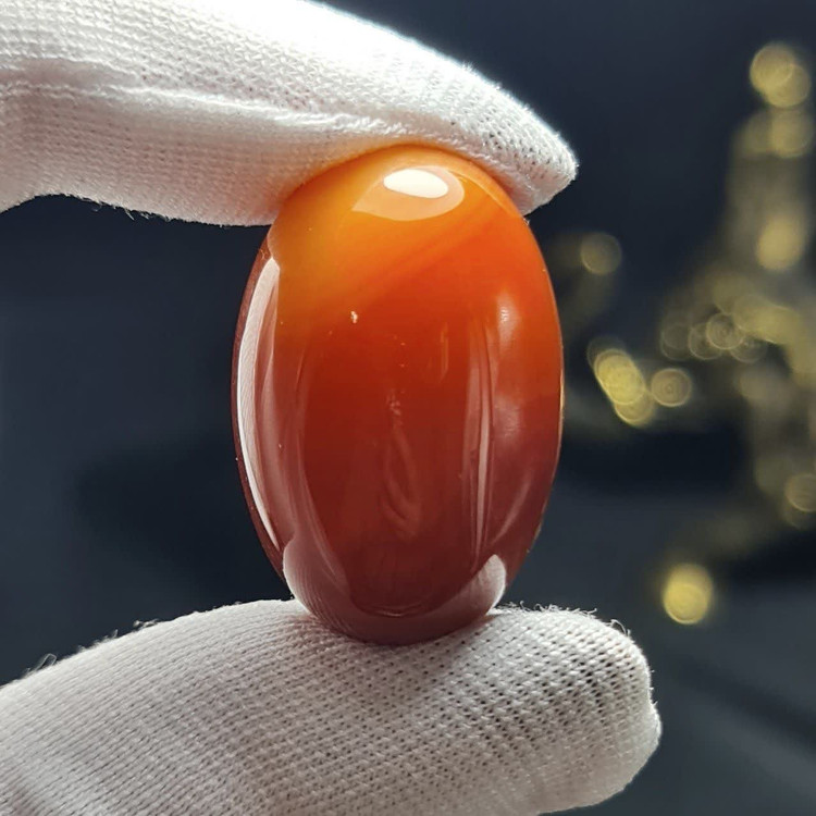 نگین درشت سنگ عقیق کارنلین معدنی کد T2432